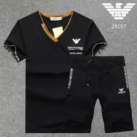le dernier Trainingsanzug mannche courte ea7 2018 fleurs col-v noir
